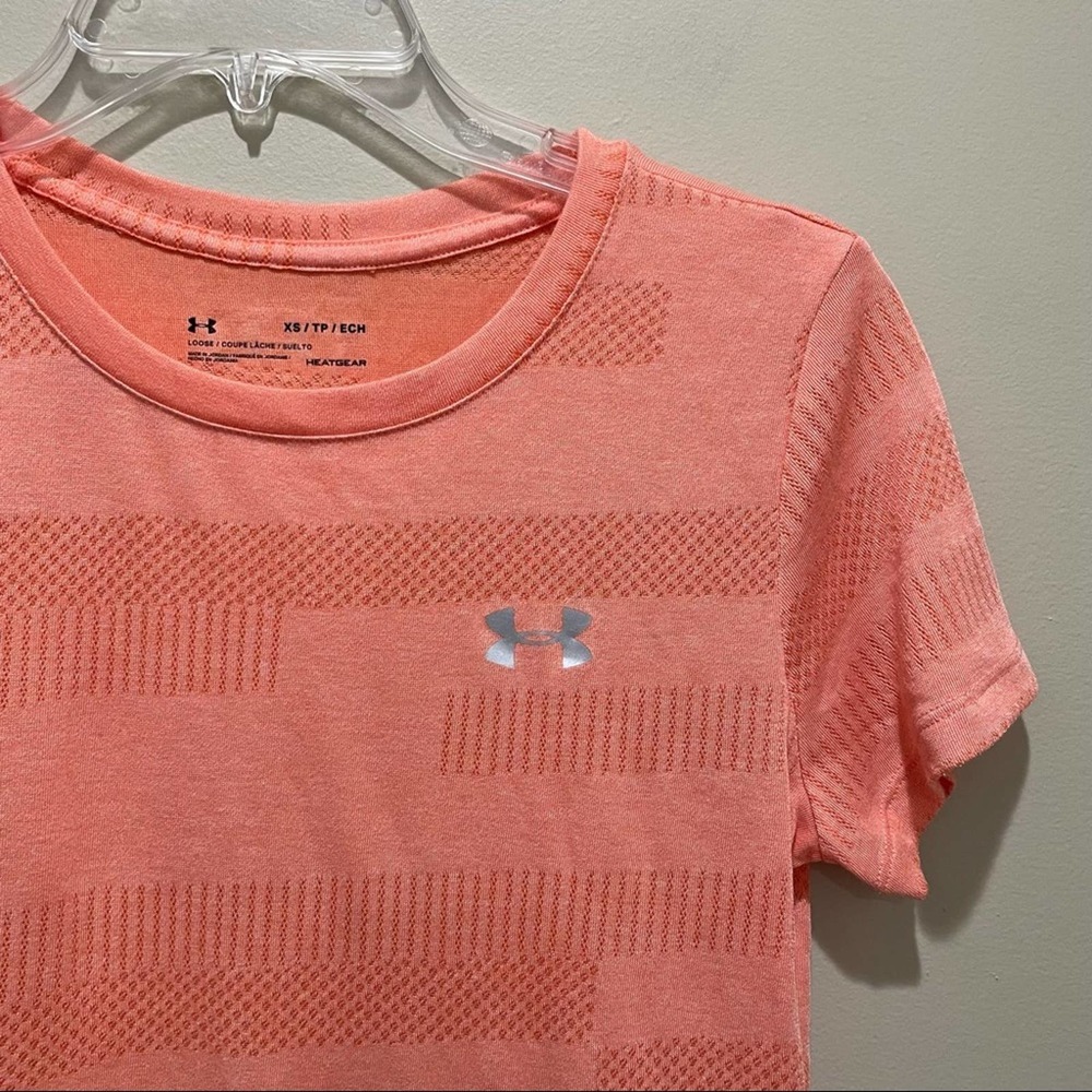 Under Armour HeatGear Velocity Crew Neck Short Sleeve Tee Shirt Orange Size XS - Picture 5 of 8